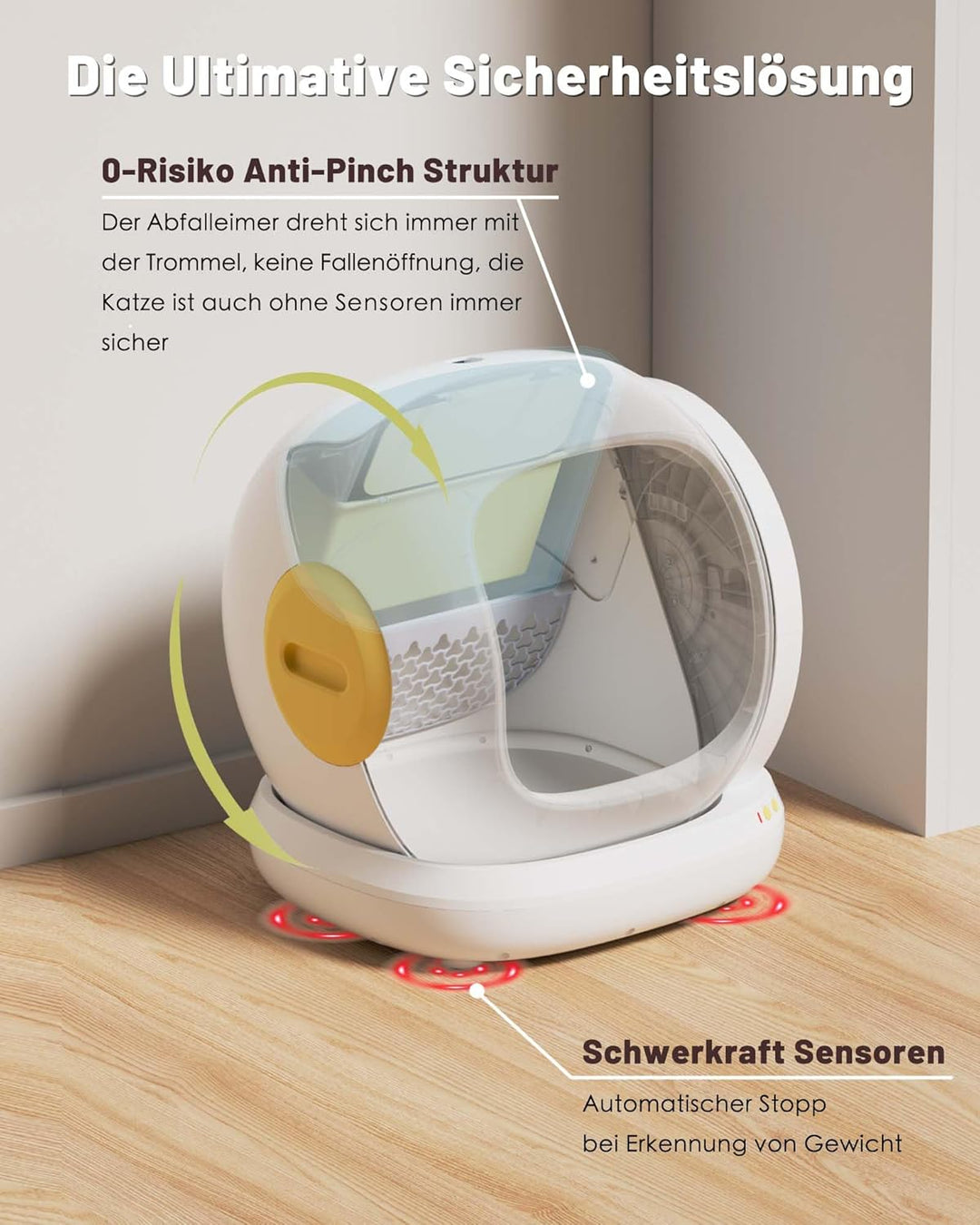 UBPET C20 Selbstreinigende Katzentoilette Katzenklo Selbstreinigend, Breite Öffnung/Grosser Raum/Nie