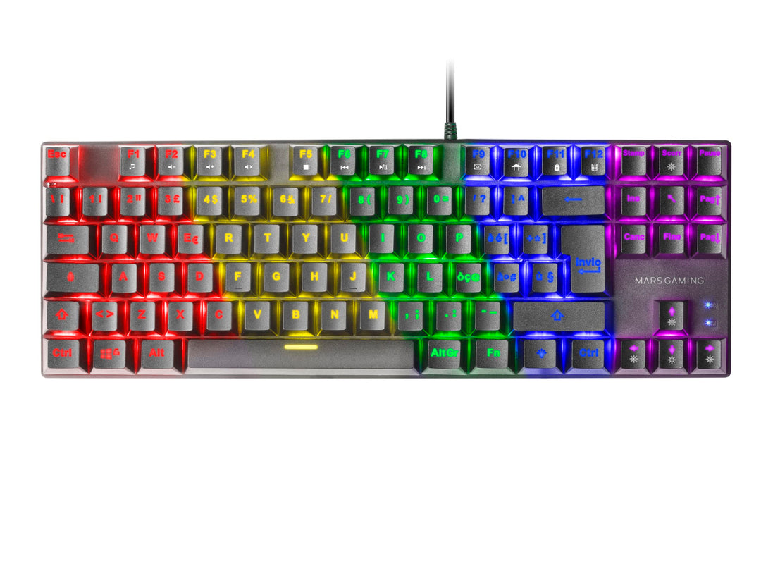 Mars Gaming MK80 Schwarz, Mechanische Gaming Tastatur TKL FRGB, Antighosting, Switch Mechanischer Ro
