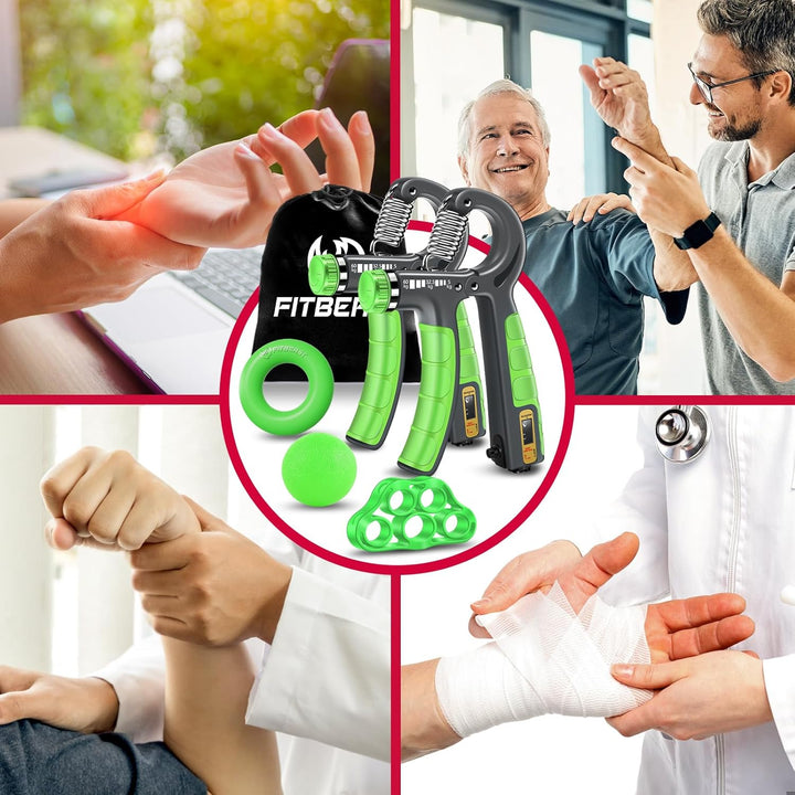FitBeast Handtrainer Trainingsset (5-teilig), 2 Unterarmgriff Einstellbare Widerstand Handgreifer, F