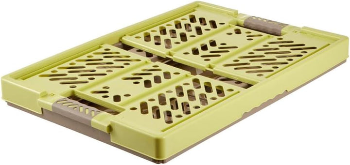 keeeper 4x Stabile Profi-Klappboxen mit Soft-Touch Griffen, 54 x 37 x 28 cm, 45 l, Ben, Grün/ Taupe
