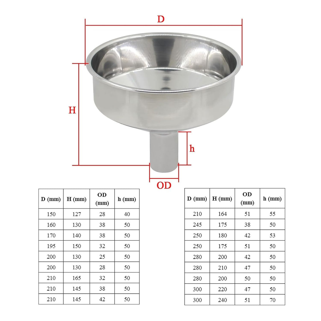 Trichter, gross, Edelstahl 304, mit Filter, Haushaltsöltrichter, extra grosser industrieller Trichte