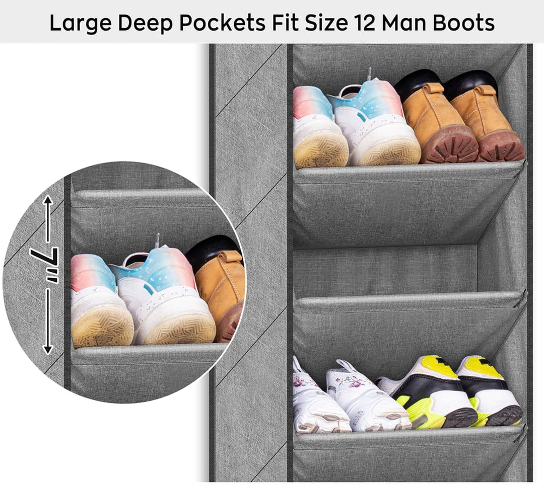 SLEEPING LAMB Schuhregal für Tür mit grosser tiefer Tasche, Schuh-Organizer für Schrank, Wohnheim un