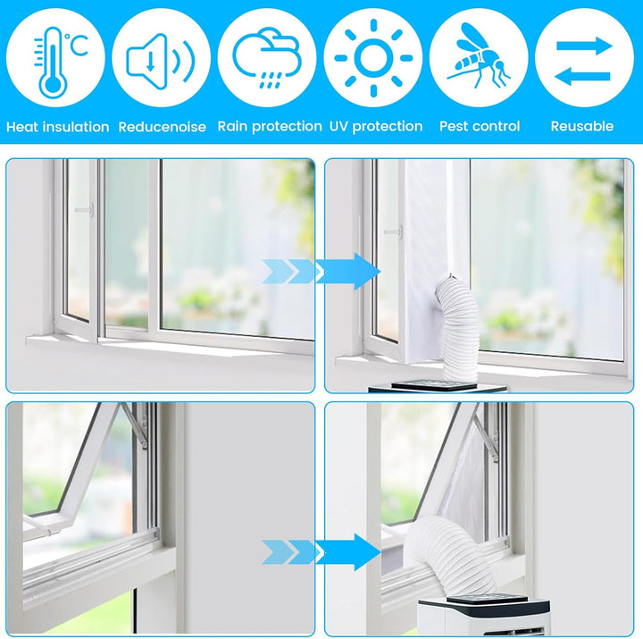 dellyy 400cm Klimaanlage Fensterabdichtung, Guarnizione Universale per Finestre per Condizionatore P