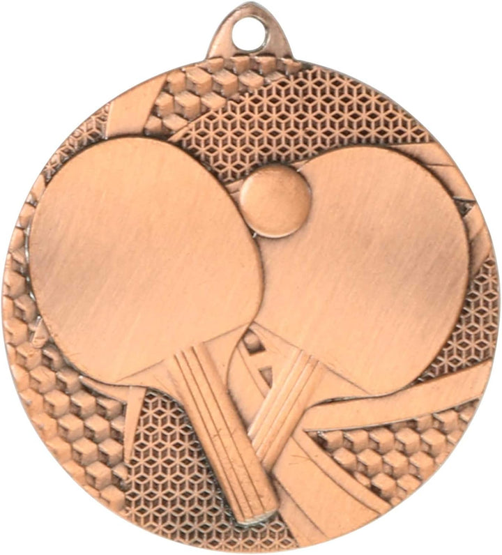 pokalspezialist 10 Stück Medaille Tischtennis Tischtennis-Medaillen rund 50mm, 3mm stark, Stahl Set