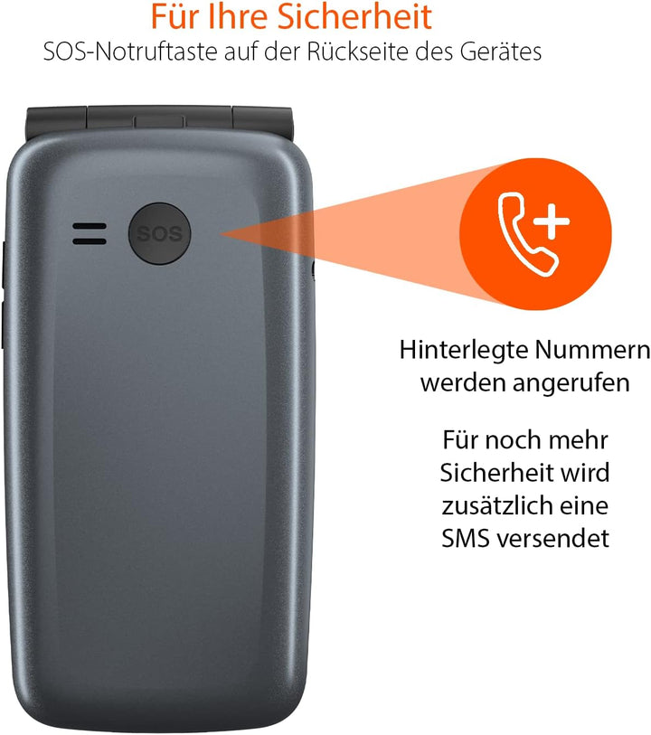 Gigaset GL7 - Internetfähiges Klapp-Handy ohne Vertrag - SOS-Funktion - einfache Bedienung mit gross