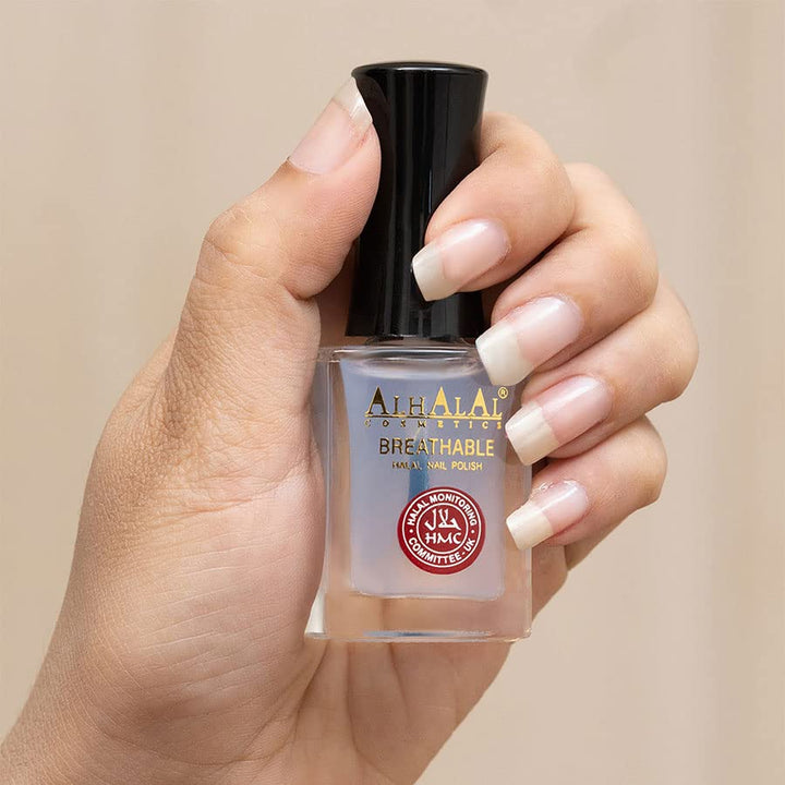 Al Halal-Gel-Nagellack – wasserdurchlässiger roter und weisser Nagellack – glänzendes Finish, vegan