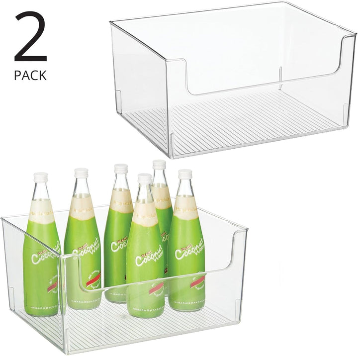 mDesign Aufbewahrungsbox für Lebensmittel – Küchen Ablage mit offener Vorderseite für Kühlschrank, S