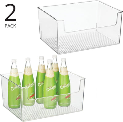mDesign Aufbewahrungsbox für Lebensmittel – Küchen Ablage mit offener Vorderseite für Kühlschrank, S