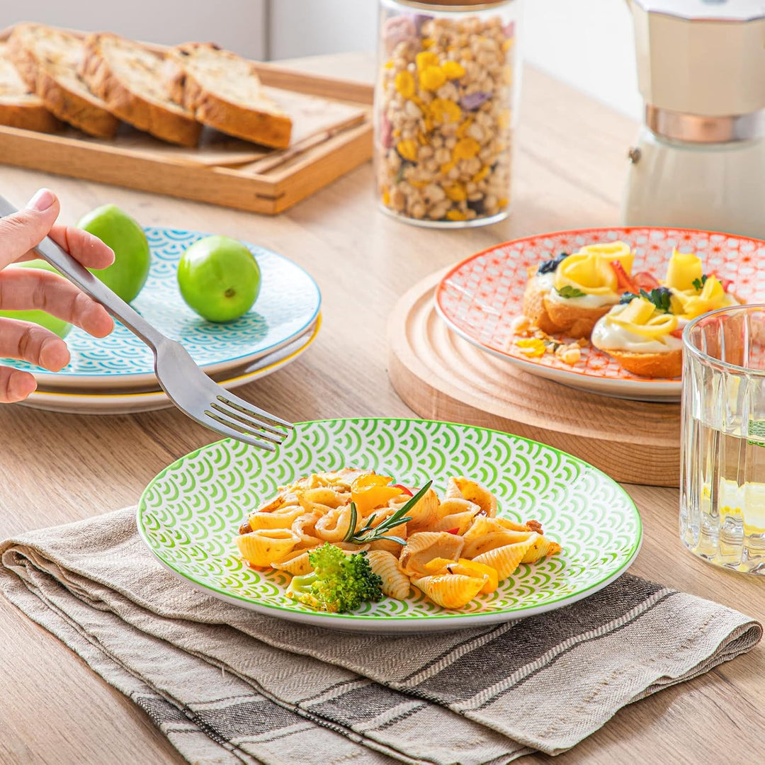 vancasso Natsuki Porzellan Dessertteller, 4 teilig Set Kuchenteller, Ø 21,5 cm Flachteller für Frühs