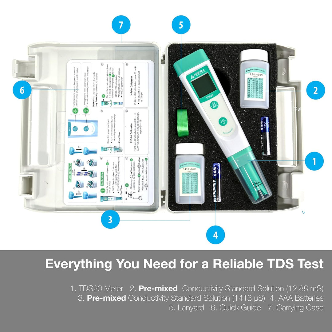 Apera Instruments TDS20 TDS-Meter & PH20 pH-Meter, Messgerät im Taschenformat (±0,1 pH-Genauigkeit,