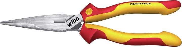 Wiha Flachrundzange Industrial electric mit Schneide gerade Form 200 mm Zange für Elektriker, VDE ge