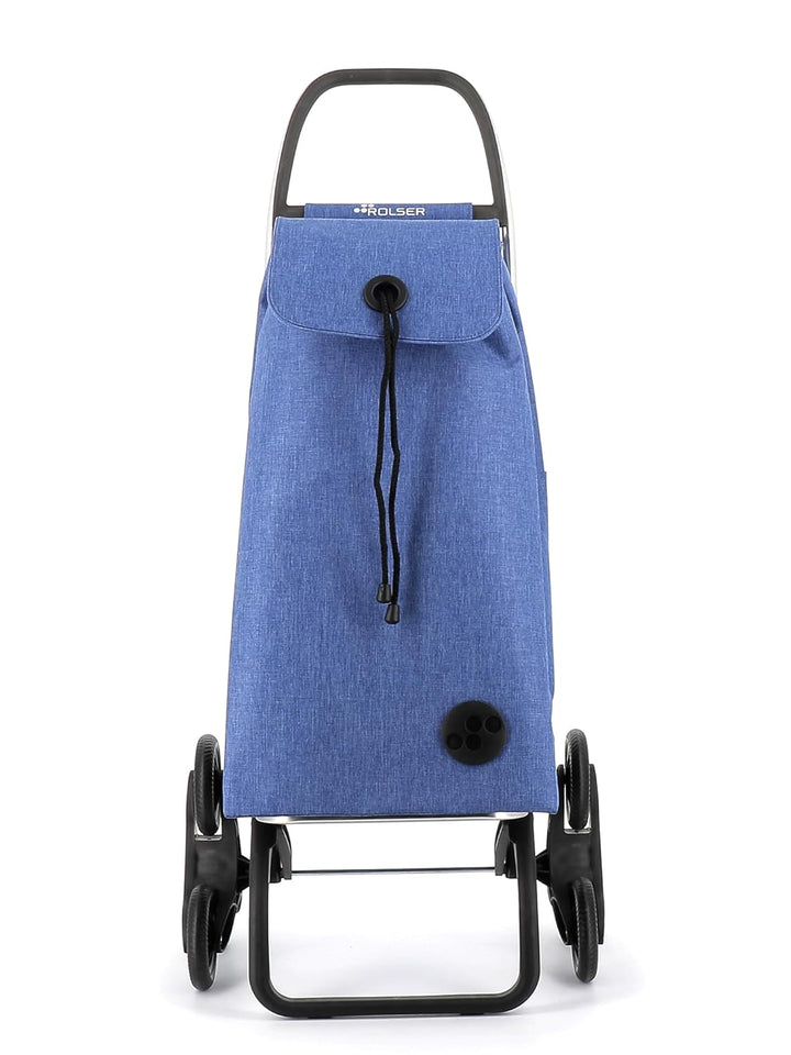 Einkaufstrolley Rolser I-Max Tweed 6 Räder Treppensteiger - Blau 6 Räder Blau, 6 Räder Blau