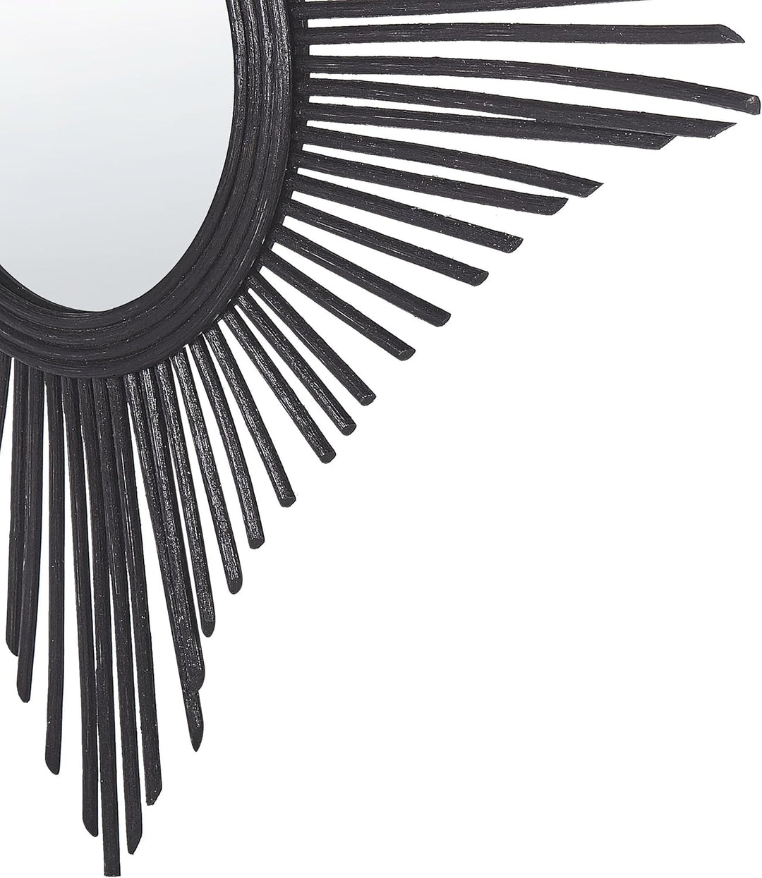 Wandspiegel schwarz aus Rattan dekorativ Rautenform Boho Modern 60x60 cm Majene