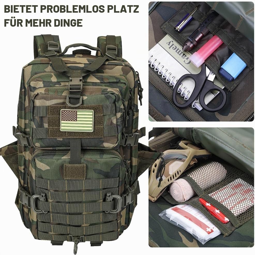 Hannibal Tactical Militär Taktischer Rucksack Cooper Rucksack Armee Assault Pack 3 Tage Bug Out Go B