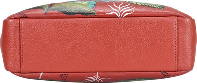 Anuschka Damen Satchel with Crossbody Strap-708 Tasche Einheitsgrösse Crimson Garden, Einheitsgrösse