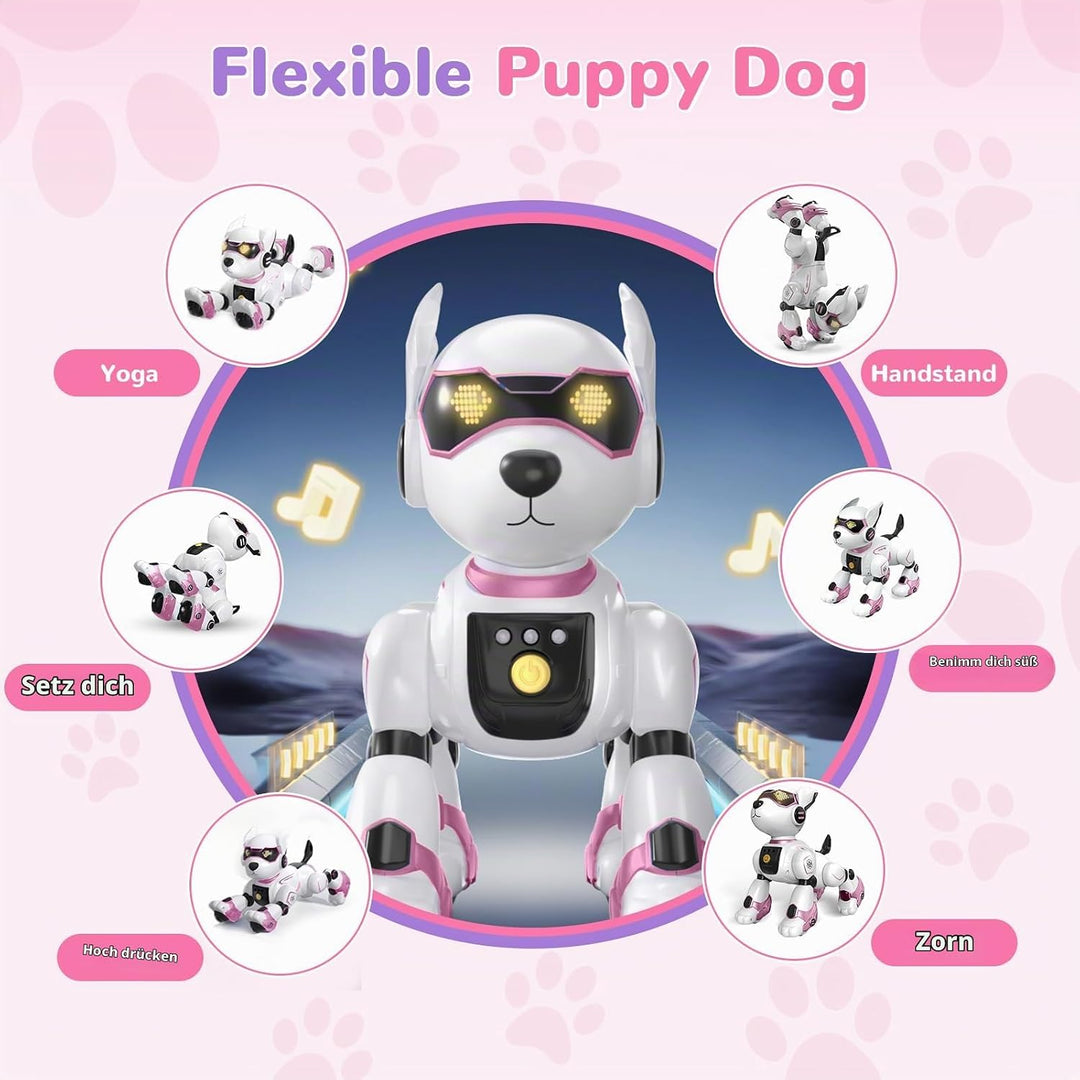 PRANITE Roboter Hund, Programmierbarer Roboterhund Kinder Ferngesteuerter Spielzeug, Wiederaufladbar
