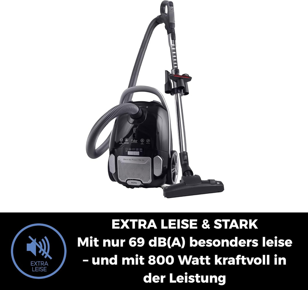 Black Vac Power | TS 790 Boden-Staubsauger mit Beutel I Leiser Staubsauger mit Hochleistungsmotor I