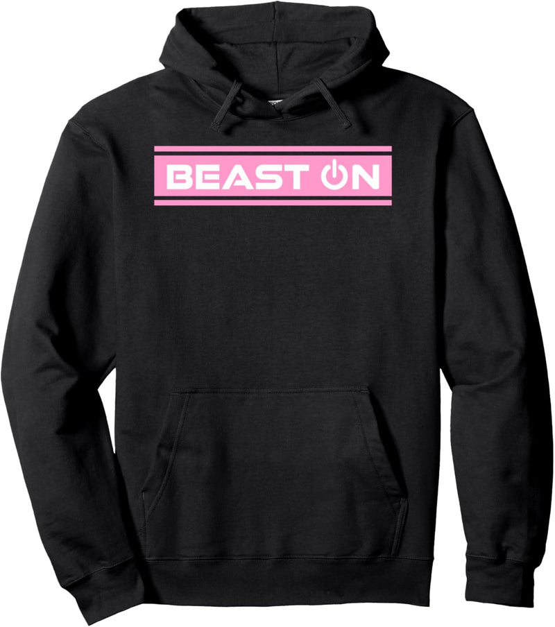 Beast ON Rosa Gym Fitness Workout Gym Spruch Motivation rosa Pullover Hoodie