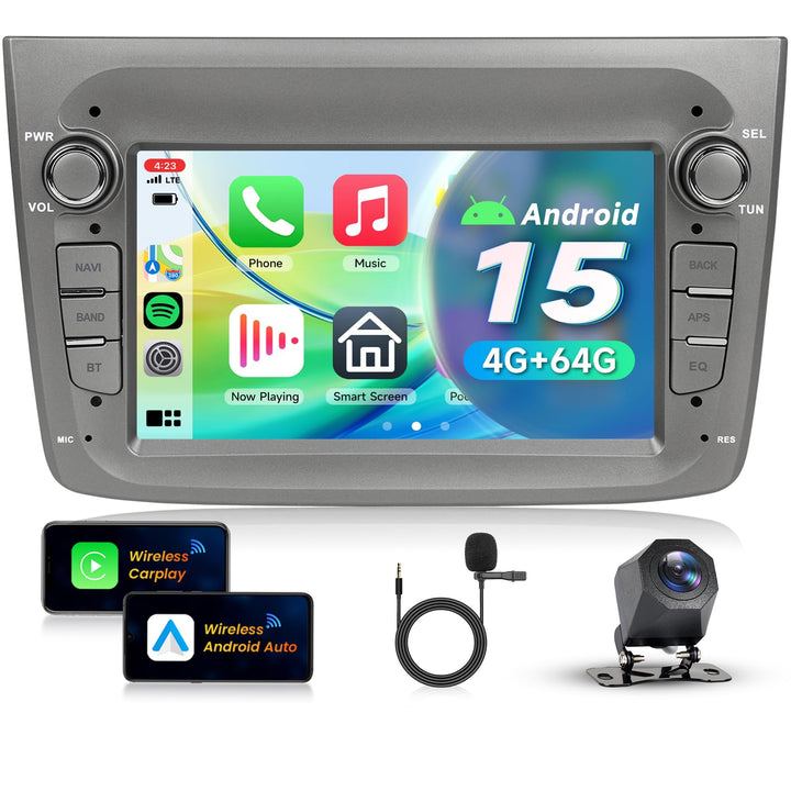 VECHTEL 4G+64G Autoradio Android 15 für Alfa Romeo MITO 2008-2016, 7 Zoll HD Touchscreen Auto Radio