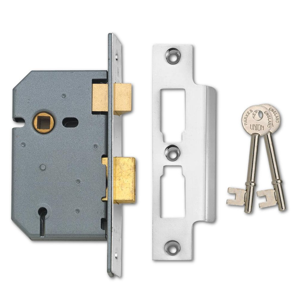 Union Locks 2277 Mortice Sash Lock Satin Chrome