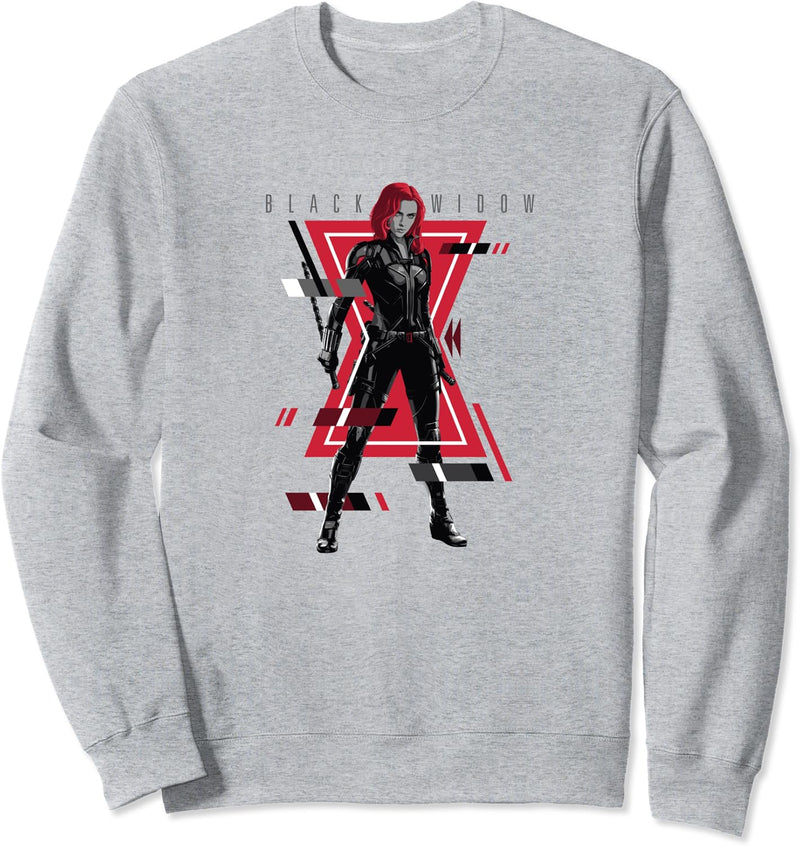 Marvel Black Widow Logo Glitch Portrait Sweatshirt
