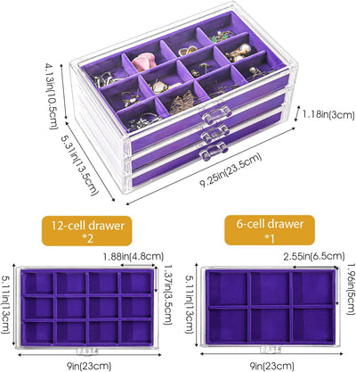ProCase Acryl Schmuck Organizer Schmuckschatulle für Damen Durchsichtige Schmuckaufbewahrung Schmuck