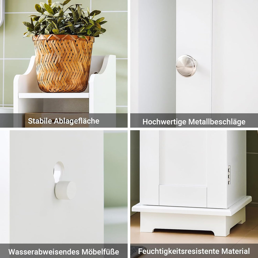 SoBuy FRG177-W Freistehend weiss Toilettenrollenhalter Toilettenpapieraufbewahrung Badregal Toilette