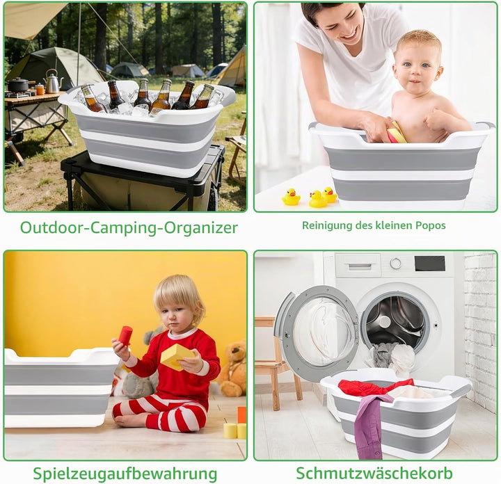 Multifunktionale zusammenklappbare Haustier Badewanne mit Abflussloch, Tragbare Indoor Outdoor Faltb