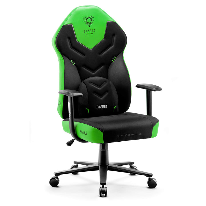 Diablo X-Gamer 2.0 Gaming Stuhl Bürostuhl Stoffbezug Ergonomisches Design Lendenwirbelkissen Softpad