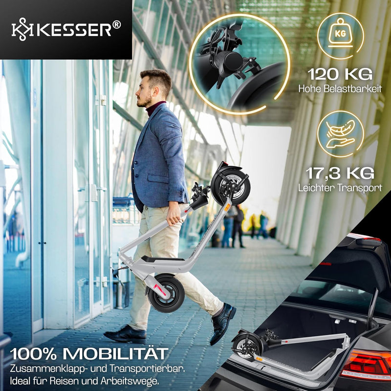 KESSER E-Scooter mit Strassenzulassung 40km Reichweite Faltbarer Elektro 36V / 10 Ah Batterie Roller