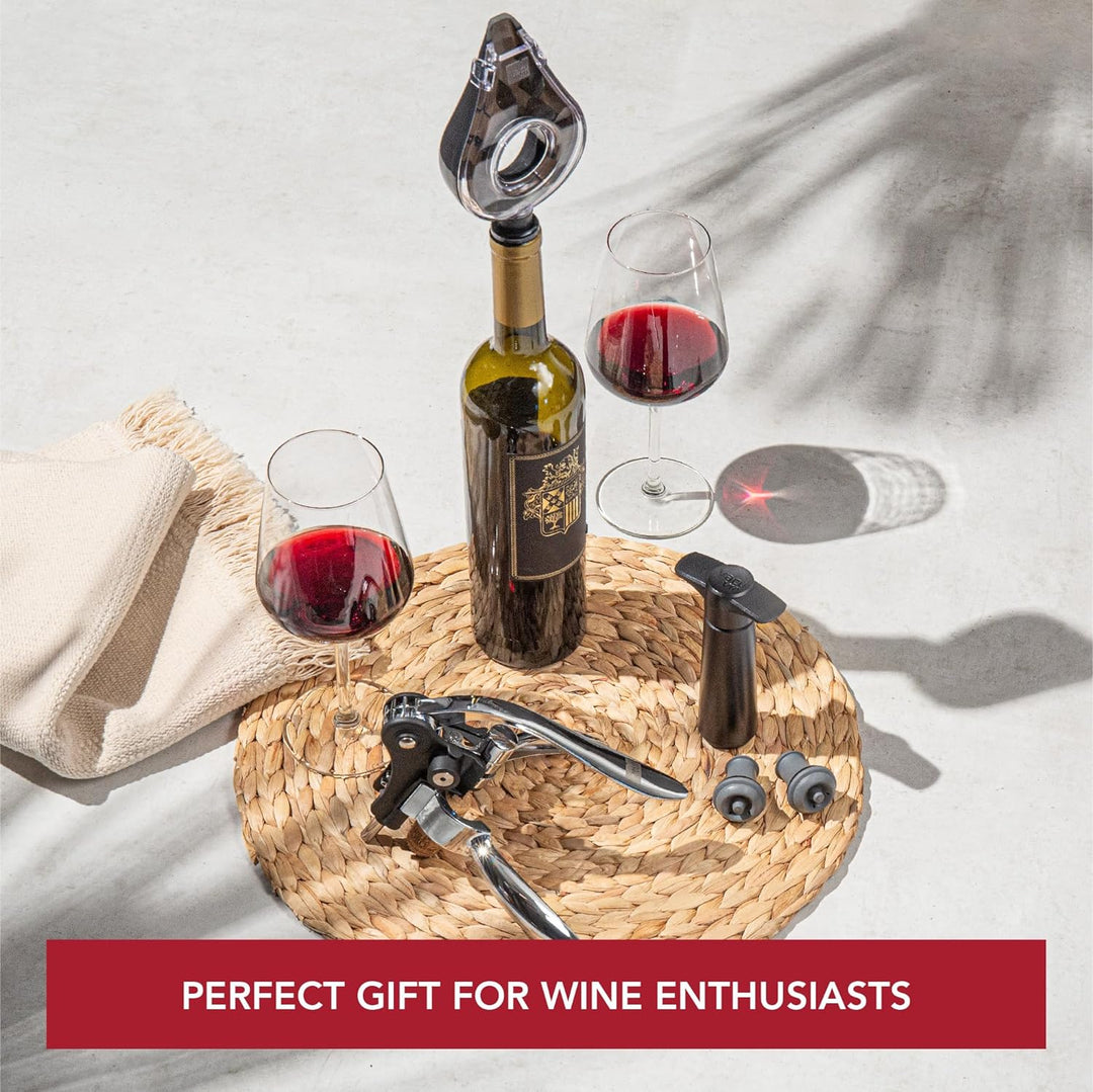 Vacu Vin 3890760 Air Deluxe Wine Accessory Set, Kunststoff, Schwarz