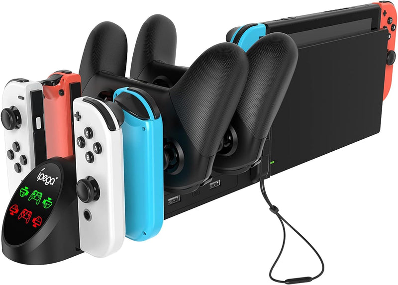 FYOUNG 6 in 1 Switch Controller Ladestation Kompatibel mit Nintendo Switch & Switch OLED mit USB Ans