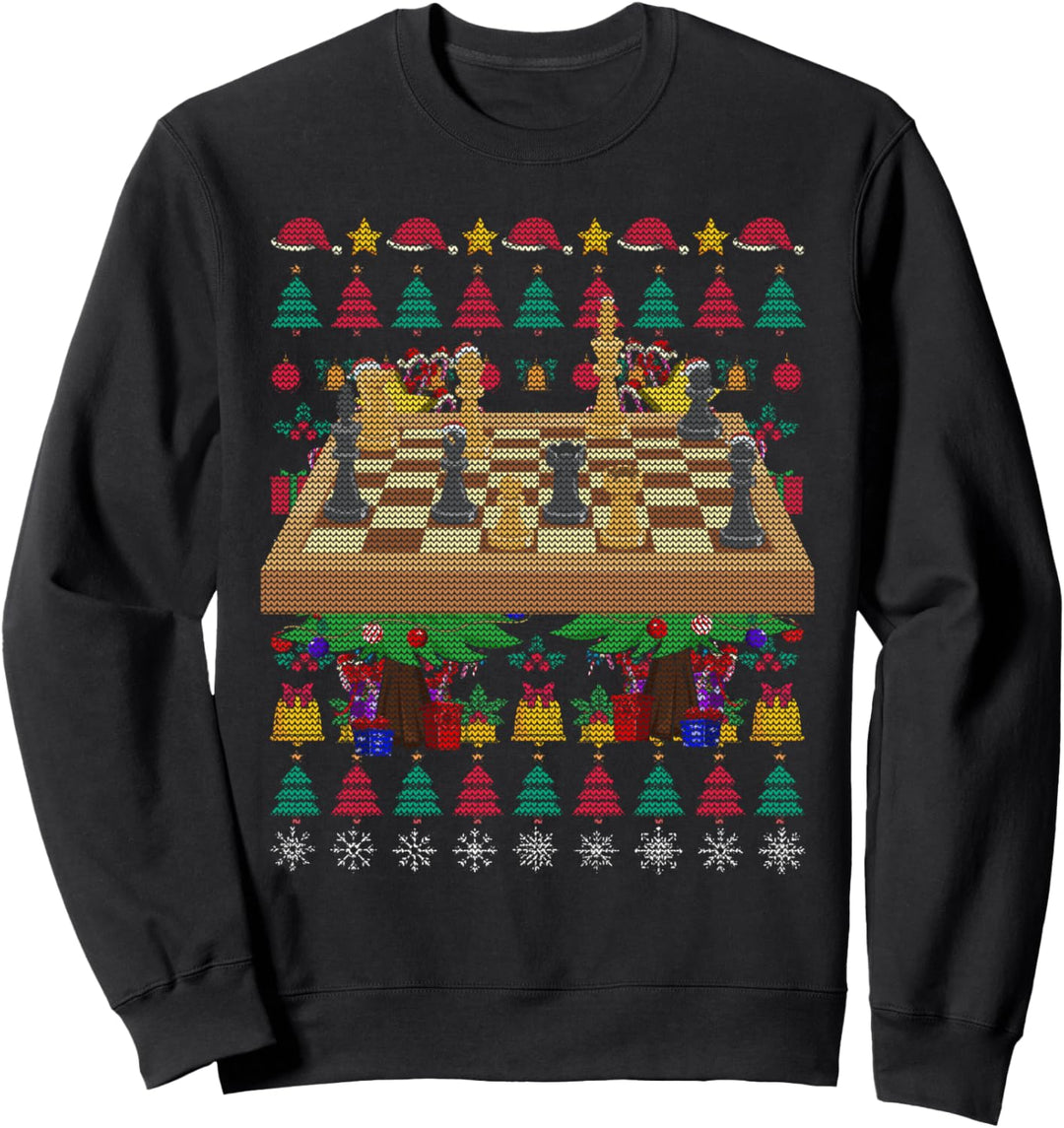 Schachspieler Weihnachten Geschenk Schach Ugly Christmas Sweatshirt