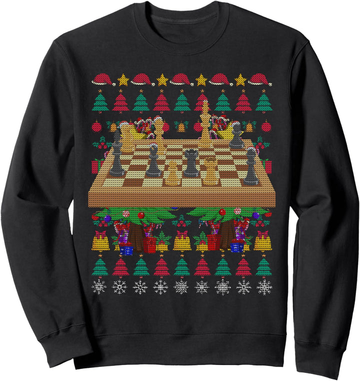 Schachspieler Weihnachten Geschenk Schach Ugly Christmas Sweatshirt