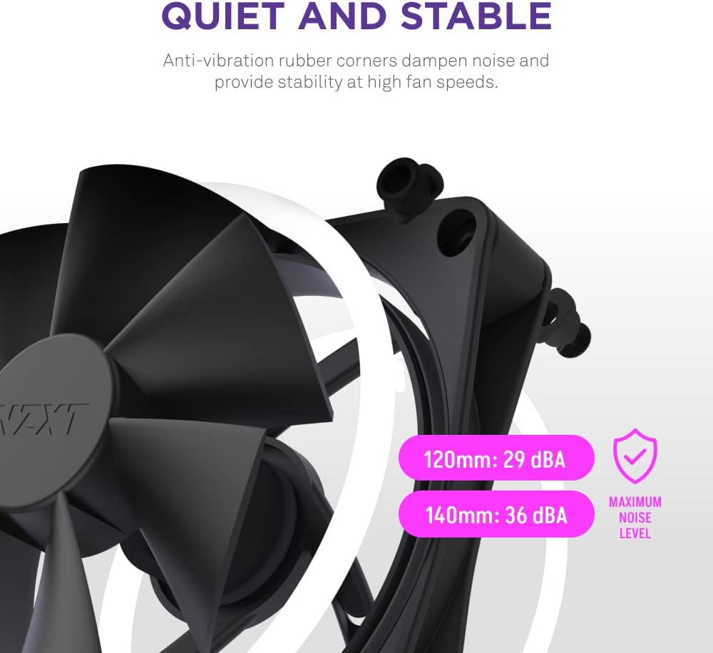 NZXT F120 RGB Duo – 120 mm doppelseitiger RGB-Lüfter – 20 individuell adressierbare LEDs – ausgewoge