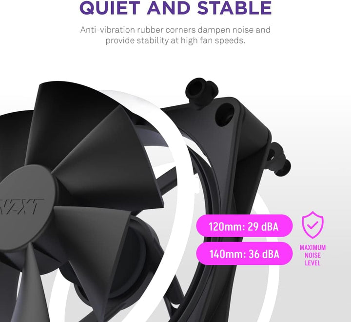 NZXT F120 RGB Duo – 120 mm doppelseitiger RGB-Lüfter – 20 individuell adressierbare LEDs – ausgewoge