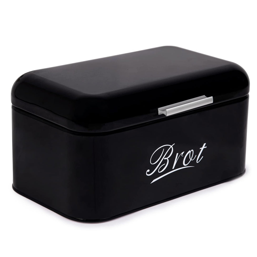 Theo&Cleo Brotkasten mit Deckel, Grosser Knäckebrot Box aus Metall, Brotaufbewahrungsbox Bread box,