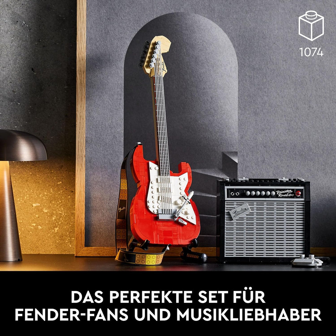 LEGO Ideas Fender Stratocaster, DIY-Gitarren-Kit, Modell-Musikinstrument für Jugendliche und Erwachs