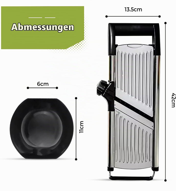 HI NATURE™ Edelstahl Gemüseschneider Mandoline – Verstellbarer Gemüse Mandolinenschneider mit Schnit