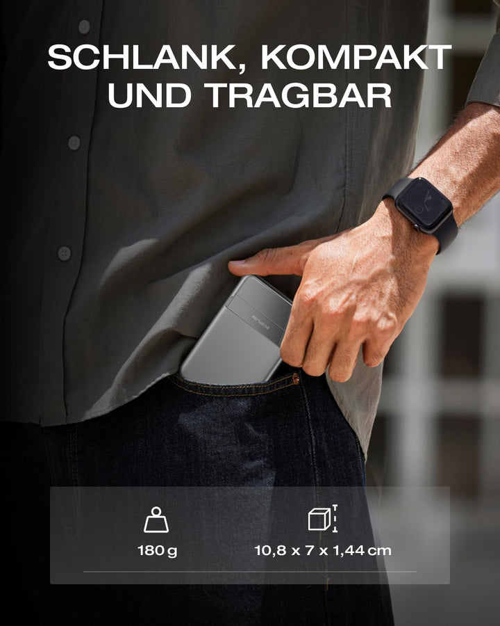 EF ECOFLOW Qi2 Magsafe Powerbank 5000mAh 30W mit USB-C-Kabel, Magnetische Power Bank Kabelloses Trag