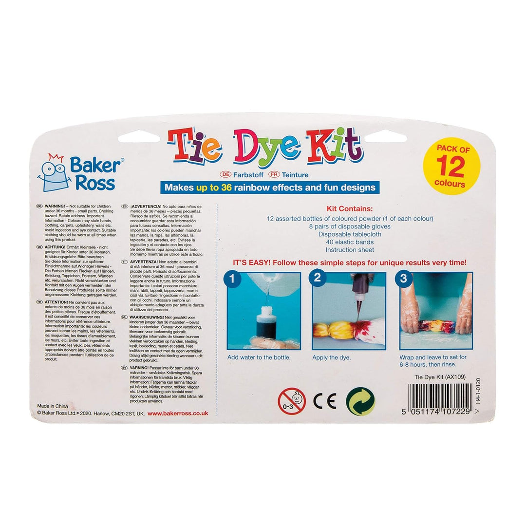 Baker Ross AX109 Batik-Set, 12 Stück, bunte Farbstoffe für Kinder, Malerei, Kunst und Handwerksproje
