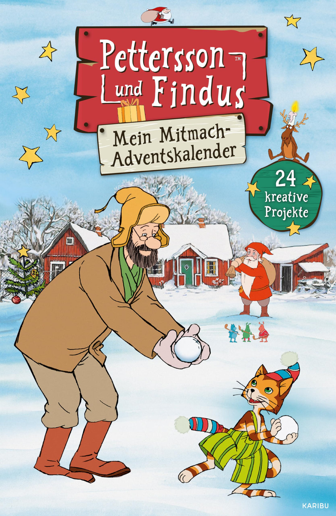 Pettersson und Findus - Mitmach-Adventskalender: 24 Mini-Bücher hinter aufklappbaren Türchen mit Bas
