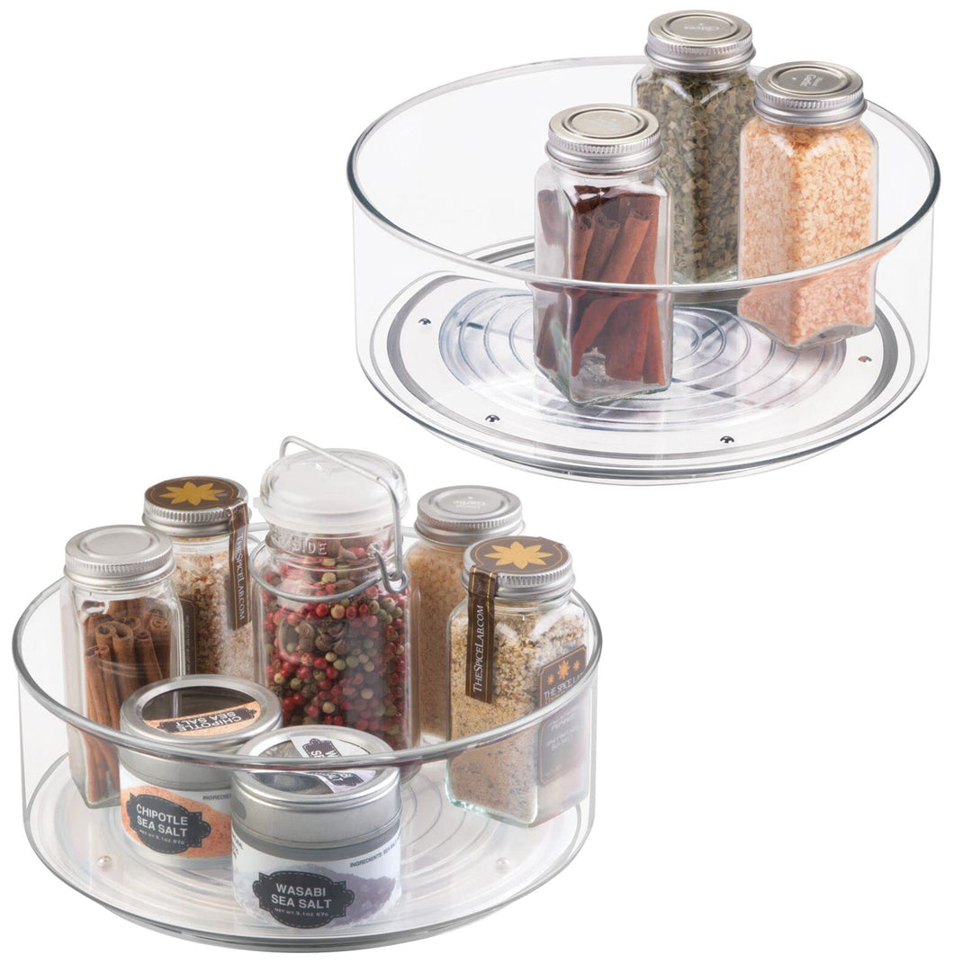 mDesign Lazy Susan Gewürzregale im 2er-Set für das Küchenregal – praktisches Gewürzregal für Küchens