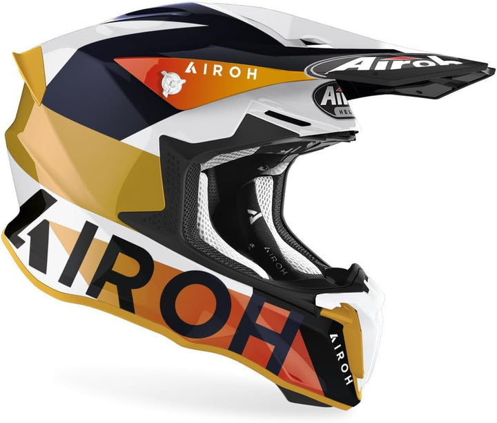 Airoh Motocross-Helm Twist 2.0 Lift - Weiss/Blau Weiss S, Weiss S