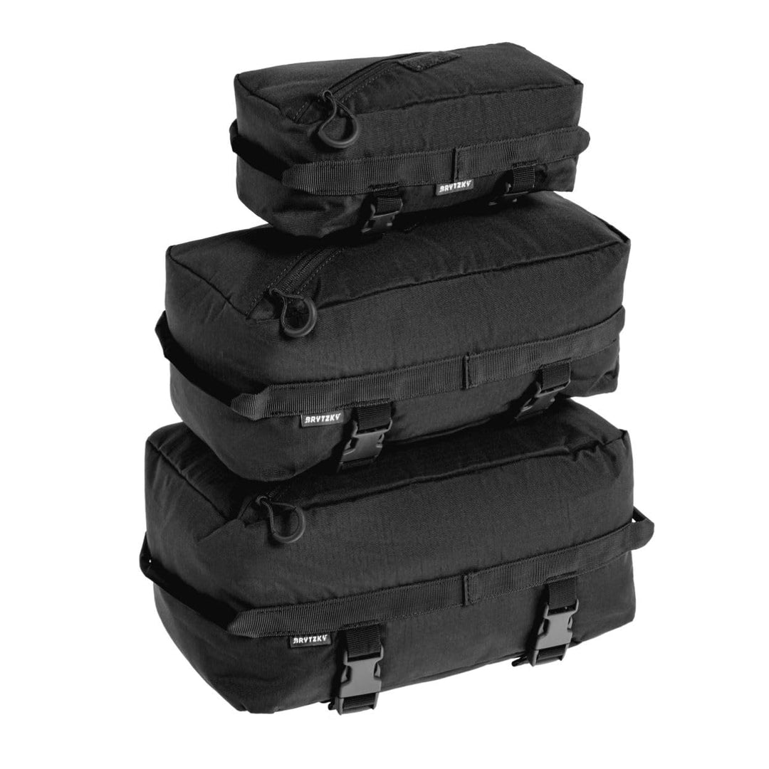 Tactical GearCells Packing Cubes 3er Set – Packwürfel Koffer Organizer Reisetasche mit Kompression,