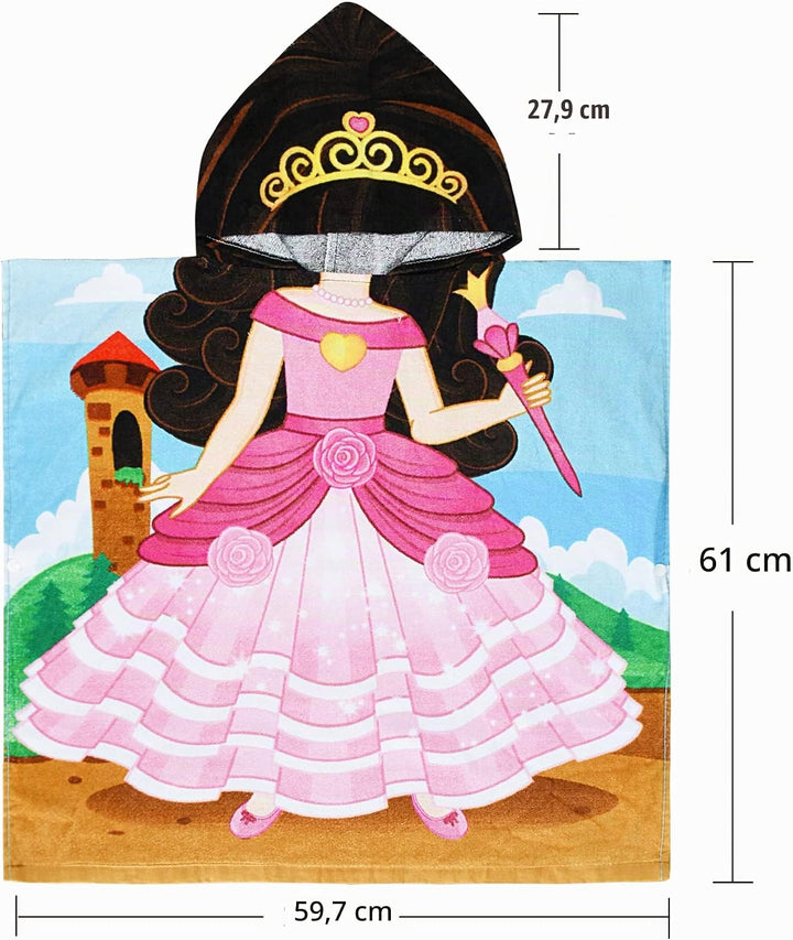 Kato Tirrinia 100% Baumwolle Badeponcho Strandtuch 90-120cm Mädchen Kinder, Absorbierender Bademante