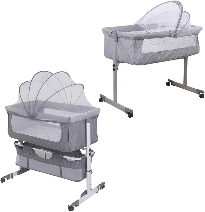 Babywiege, Beistellbett Babyfaltbar, tragbar, für Reisen, mit Moskitonetz, 3-in-1, höhenverstellbar