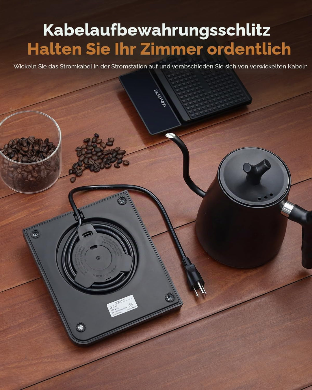 Elektrischer Wasserkocher - Schwanenhals Elektrischer Wasserkocher mit 7-stufiger Temperaturregelung