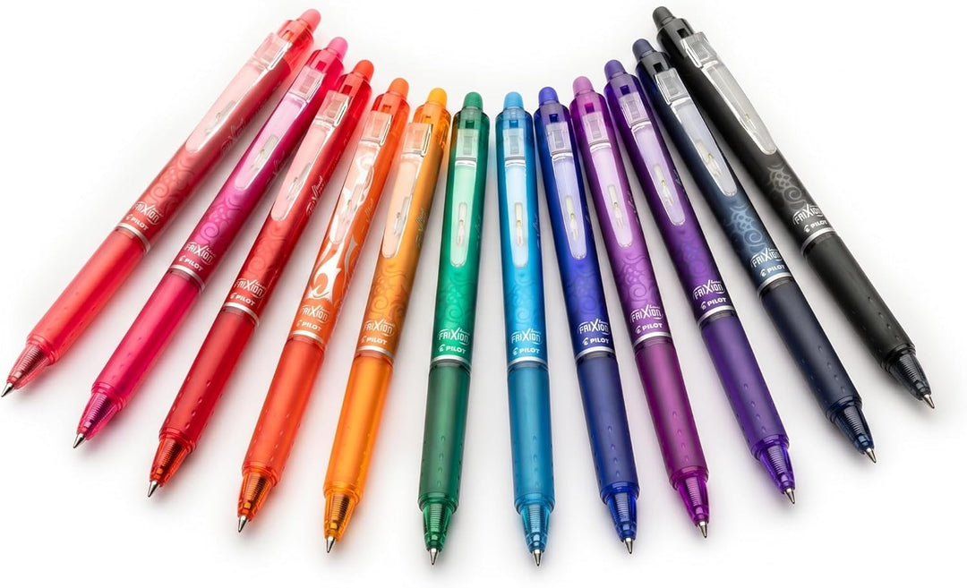 PILOT FriXion Clicker 0.7 – 6 Stück – Farben 2x Blau/Schwarz/Grün – Radierbarer, nachfüllbarer Gel