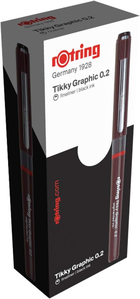 rOtring Tikky-Grafik Fineliner Filzstifte | 0,2 mm | schwarze Tinte | 12 Stück 1 stück (12er Pack) b